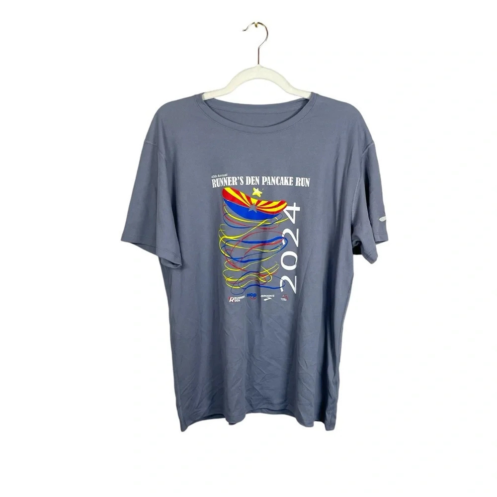 NWOT Brooks Running Pancake Run Athletic Tee in Grey Size XL - Picture 1 of 9